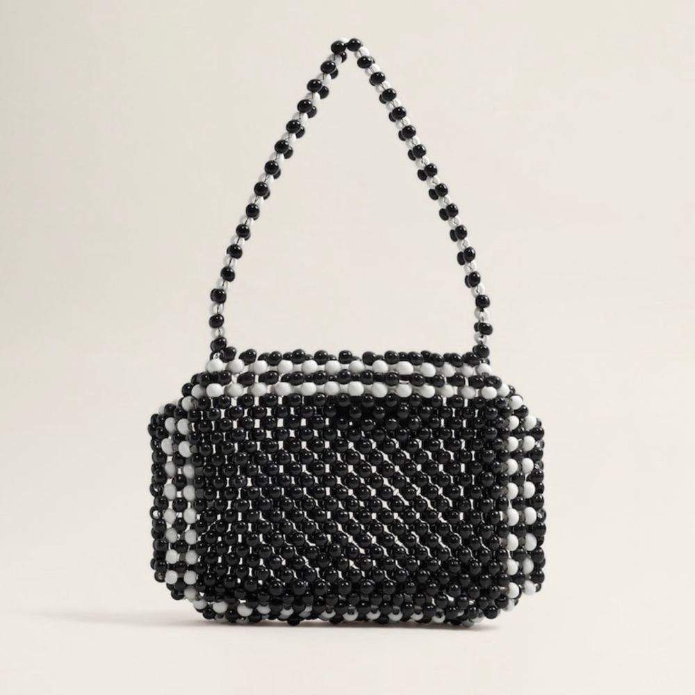 Mango bicolor beaded bag
